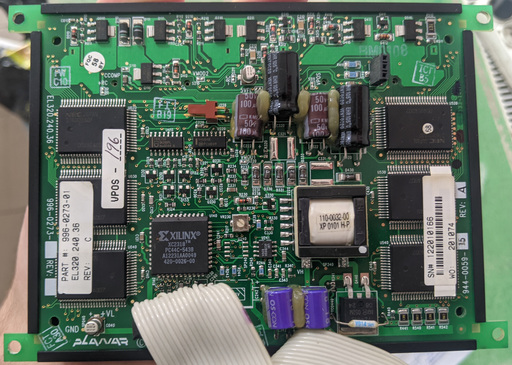 The back side of the EL display showing a dense circuit board